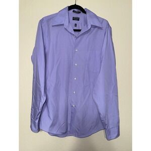 Arrow‎ Men Wrinkle Free Fitted Dress Shirt Lavender Purple Long Sleeve Sz Medium